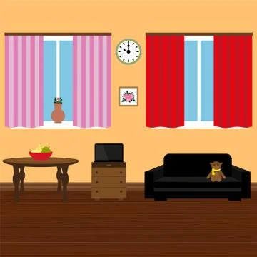 Modern stylish interior room Stock Illustration