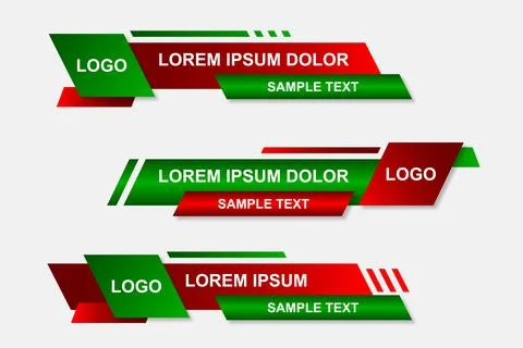 Modern stylish lower third banner template design. Graphic set of Broadcast N Illustrazione stock