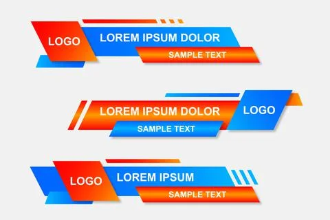 Modern stylish lower third banner template design. Graphic set of Broadcast N Illustrazione stock
