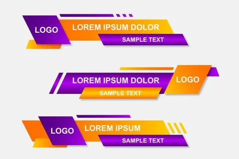 Modern stylish lower third banner template design. Graphic set of Broadcast N Illustrazione stock