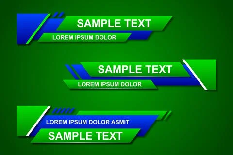 Modern stylish lower third banner template design. Graphic set of Broadcast N Stock Illustration
