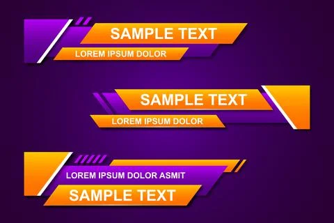 Modern stylish lower third banner template design. Graphic set of Broadcast N Illustrazione stock