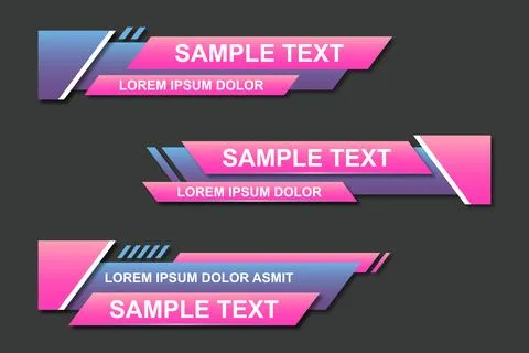 Modern stylish lower third banner template design. Graphic set of Broadcast N Illustrazione stock