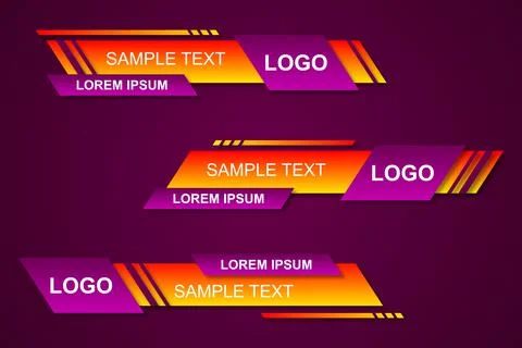Modern stylish lower third banner template design. Graphic set of Broadcast N Stock Illustration