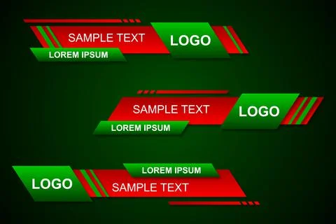 Modern stylish lower third banner template design. Graphic set of Broadcast N Illustrazione stock