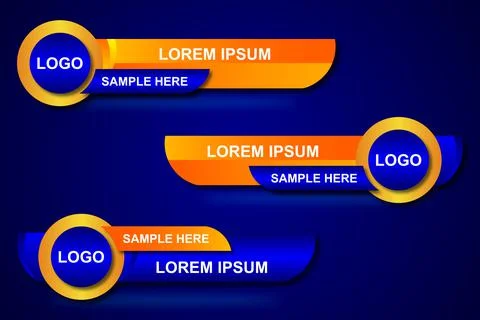 Modern stylish lower third banner template design. Graphic set of Broadcast N Illustrazione stock
