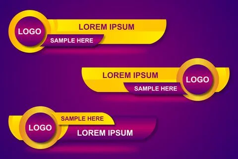 Modern stylish lower third banner template design. Graphic set of Broadcast N Stock Illustration