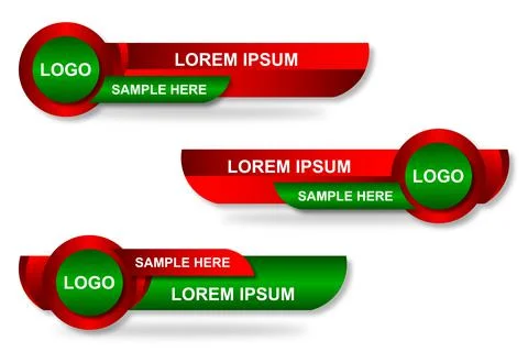 Modern stylish lower third banner template design. Graphic set of Broadcast N Stock Illustration