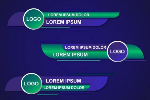Modern stylish lower third banner template design. Graphic set of Broadcast N Illustrazione stock