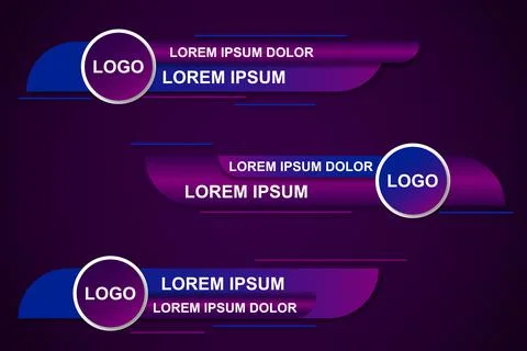 Modern stylish lower third banner template design. Graphic set of Broadcast N Illustrazione stock