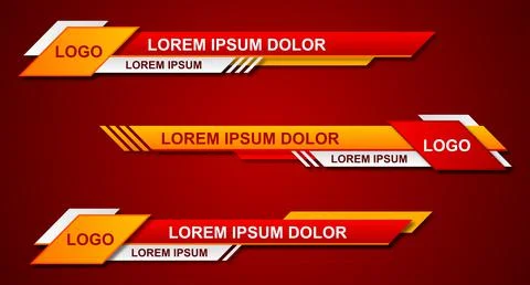 Modern stylish lower third banner template design. Graphic set of Broadcast N Stock Illustration