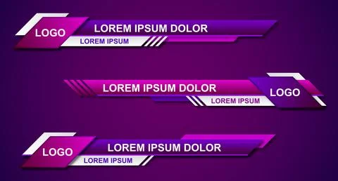 Modern stylish lower third banner template design. Graphic set of Broadcast N Illustrazione stock