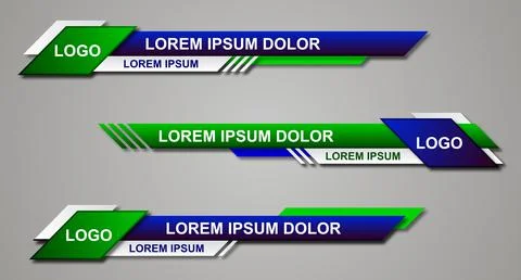 Modern stylish lower third banner template design. Graphic set of Broadcast N Stock Illustration