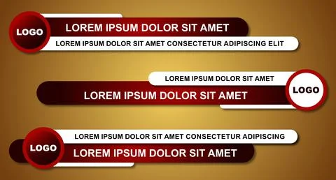 Modern stylish lower third banner template design. Graphic set of Broadcast N Stock Illustration