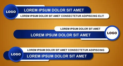 Modern stylish lower third banner template design. Graphic set of Broadcast N Stock Illustration