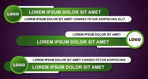 Modern stylish lower third banner template design. Graphic set of Broadcast N Illustrazione stock