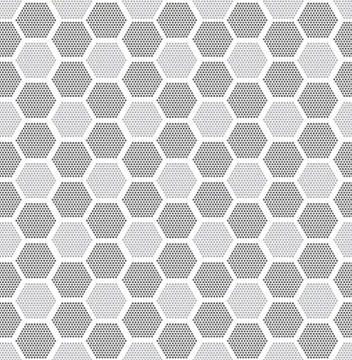 Modern stylish texture. Repeating geometric tiles with filled with dotted hex Stock Illustration
