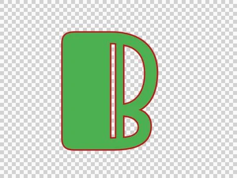 Modern Stylized 3D Letter Logo Icon in Green and Red Stockillustratie