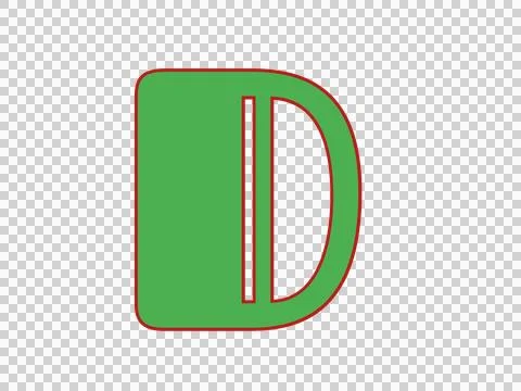 Modern Stylized 3D Letter A Logo Icon in Green and Red Stock Illustration