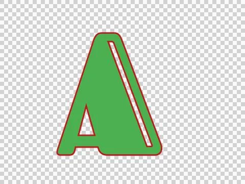 Modern Stylized 3D Letter Logo Icon in Green and Red Stockillustratie