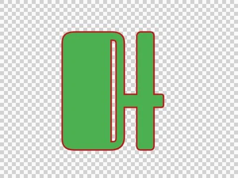 Modern Stylized 3D Letter A Logo Icon in Green and Red Stock Illustration