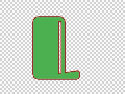 Modern Stylized 3D Letter Logo Icon in Green and Red Stock Illustration