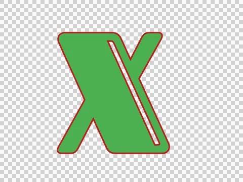 Modern Stylized 3D Letter A Logo Icon in Green and Red Stock Illustration