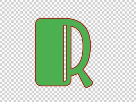 Modern Stylized 3D Letter A Logo Icon in Green and Red Stock Illustration
