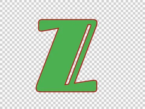 Modern Stylized 3D Letter Logo Icon in Green and Red Stock Illustration
