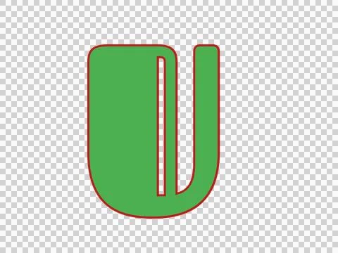 Modern Stylized 3D Letter A Logo Icon in Green and Red Stock Illustration