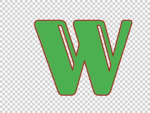 Modern Stylized 3D Letter Logo Icon in Green and Red Stock Illustration
