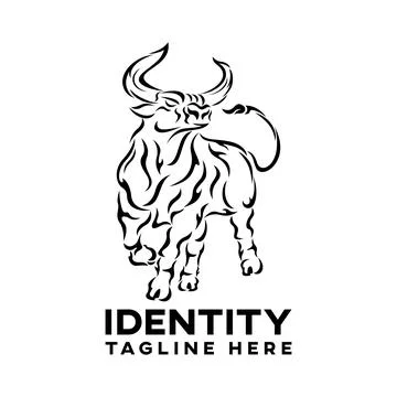Modern stylized bull logo. Vector illustration Stock Illustration