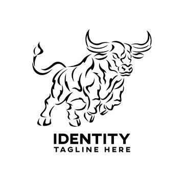 Modern stylized bull logo. Vector illustration Stock Illustration