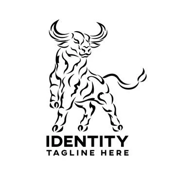 Modern stylized bull logo. Vector illustration Stock Illustration