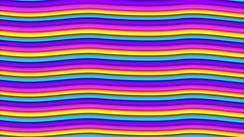 Modern stylized cartoon waves pattern with colorful moving bars. Abstract fu Stock Footage 249938606