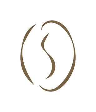 A Modern Stylized Coffee Bean Logo With A Steam Swirl Vector Illustration Stock Illustration