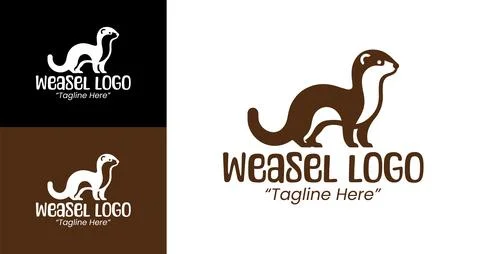 Modern Stylized Weasel Logo Design for Wildlife Agencies and Startups 스톡 일러스트