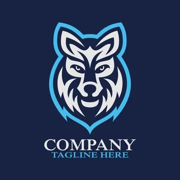 Modern stylized wolf logo. Vector illustration Stock Illustration
