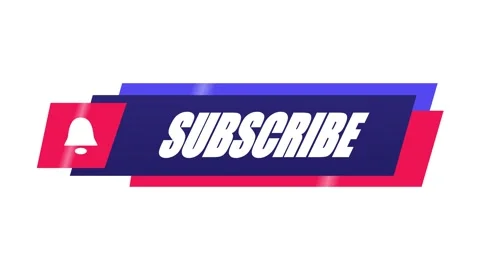 Modern Subscribe Button and Notification Bell Animation for Social Media Videos Stockbeeldmateriaal 348206518