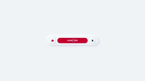 Modern Subscribe Button Animation with Bell Icon Click Animation Stock Footage 345184912