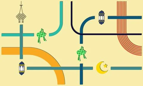 Modern subway map style graphic background Stock Illustration