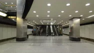 Modern Subway Station Vistavochnaya Timelapse, Hyperlapse. Moscow, Russia Stock Footage