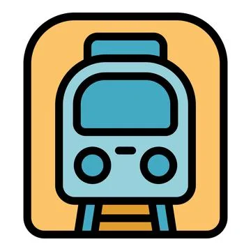 Modern subway train arriving at platform icon Stock Illustration