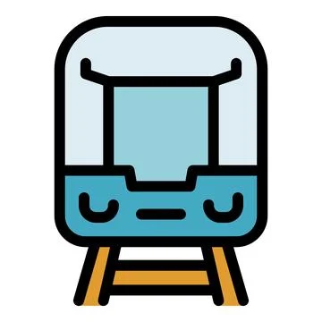 Modern subway train front view on railway track Stock Illustration