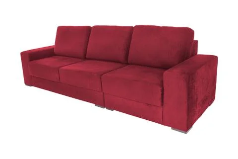 Modern  suede couch sofa  isolated Stock Photos
