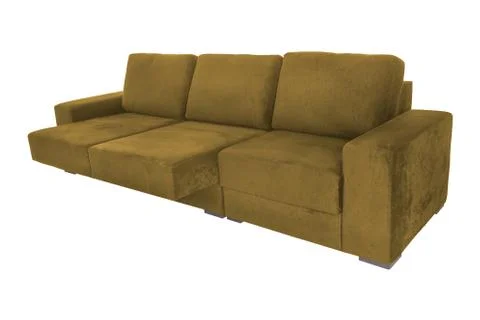 Modern  suede couch sofa  isolated Stock Photos