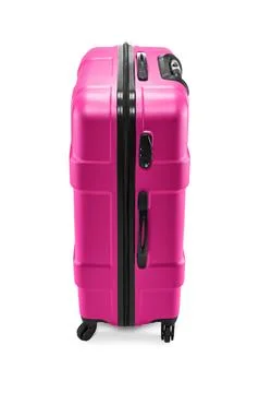 Modern suitcase on wheels Stock Photos