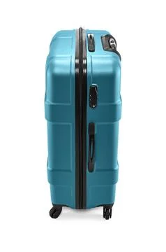 Modern suitcase on wheels Stock Photos