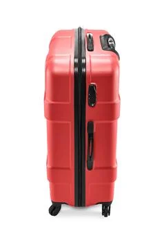 Modern suitcase on wheels Stock Photos