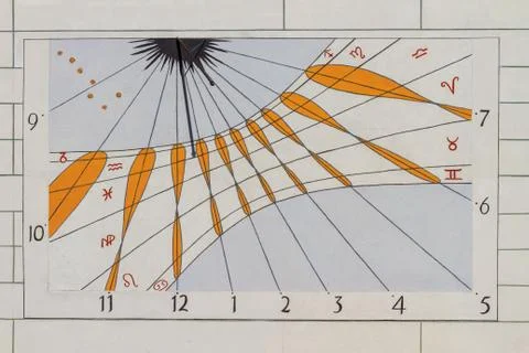 Modern sun dial / solar clock Stock Photos